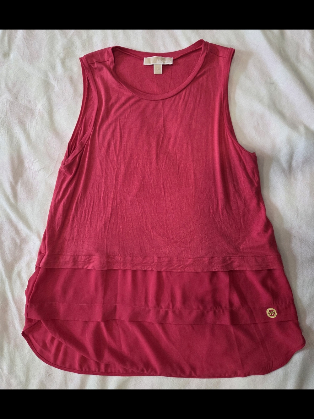 Michael Kors Hot Pink Layered Sleeveless Tank